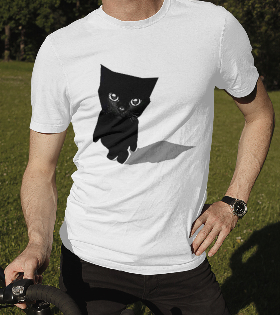 Sluj Art Bro Cute Black Cat Pixelated T-Shirt