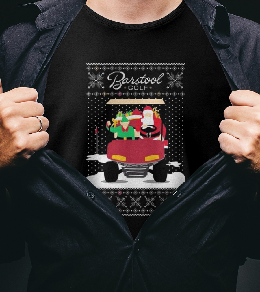 Golf Santa Golf Cart Ugly Christmas T-Shirt
