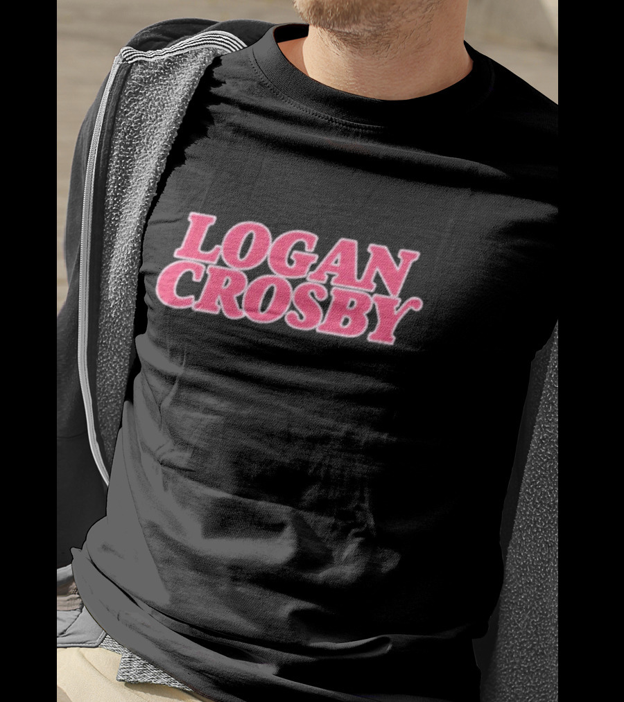 Logan Crosby Pink Lettering T-Shirt