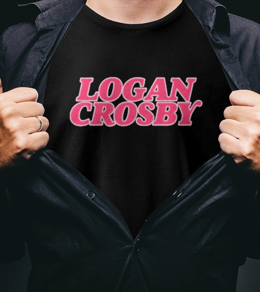 Logan Crosby Pink Lettering T-Shirt