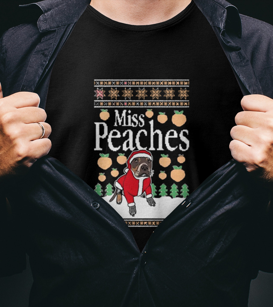 Miss Peaches Santa Pug Ugly Christmas Sweater T-Shirt