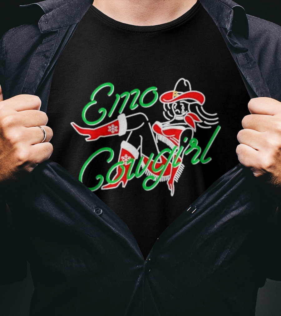 Emo Cowgirl Christmas Holiday T-Shirt