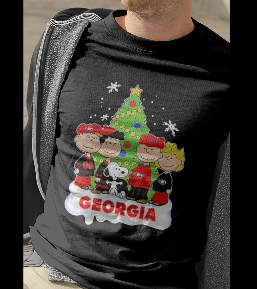 Georgia Bulldogs Snoopy And Friends Christmas T-Shirt