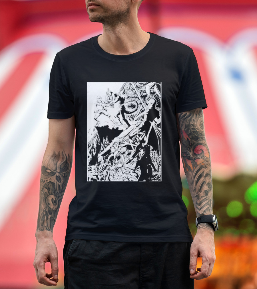 Yodanno Paladin Battling Demons in Hell T-Shirt