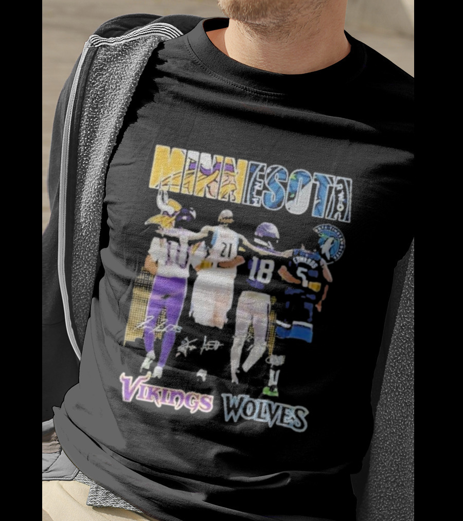 Minnesota Vikings Wolves Signature Collaboration T-Shirt