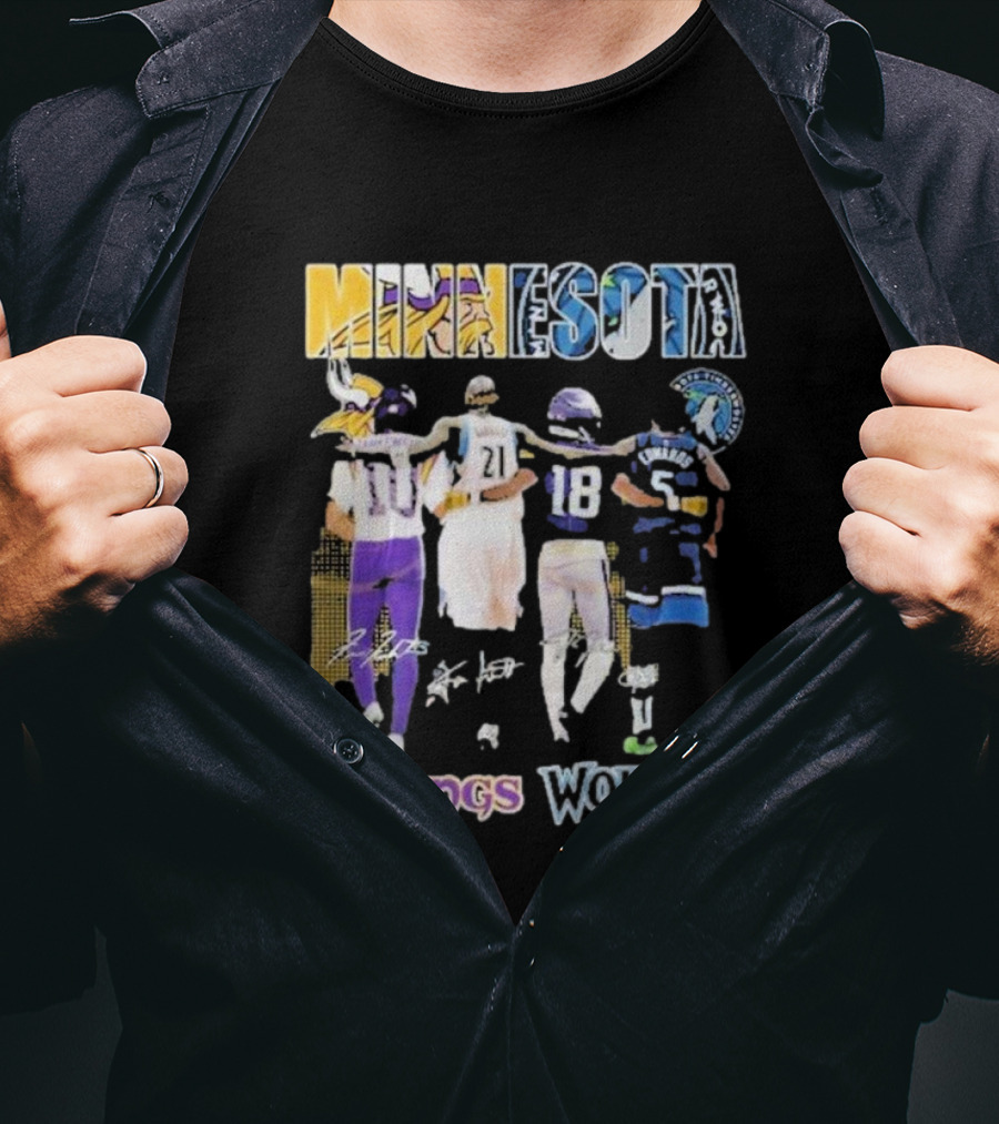Minnesota Vikings Wolves Signature Collaboration T-Shirt