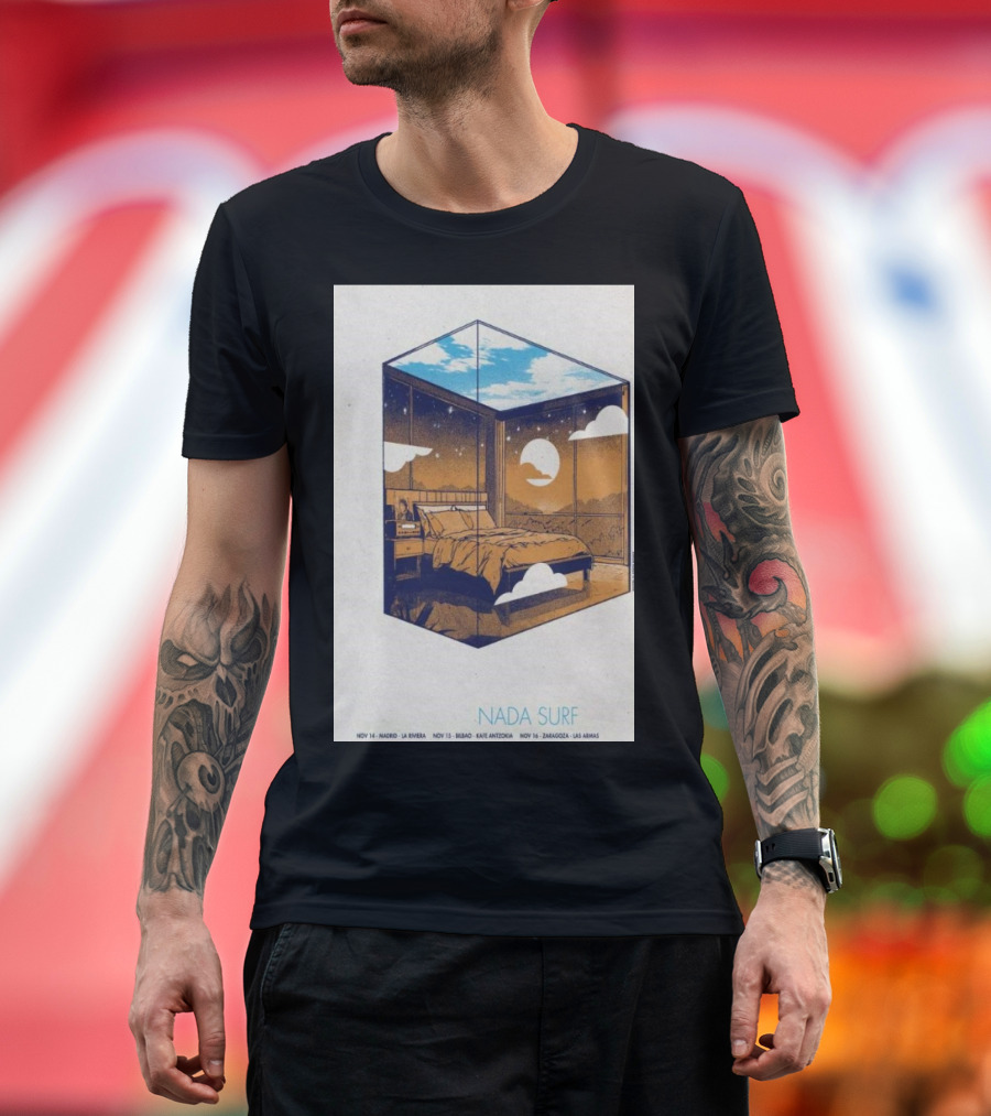 Nada Surf Tour Nov 14 2024 Sala Riviera Madrid Bedroom Art Sky T-Shirt
