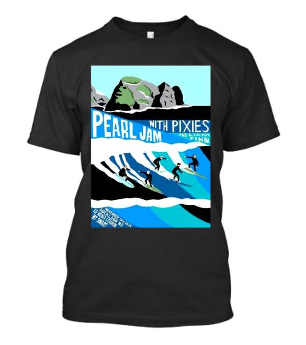 Pearl Jam With Pixies And Liam Finn Surfing Event November 10th 2024 Auckland NZ Go Media Stadium Mt Smart T-Shirt