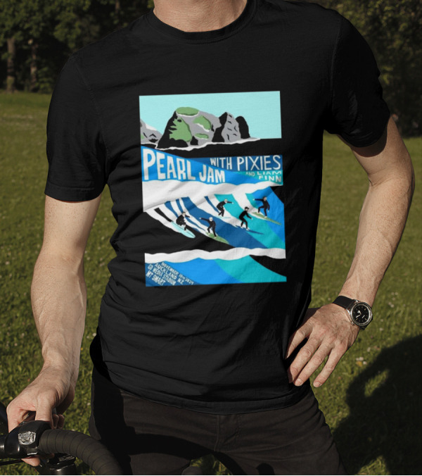 Pearl Jam With Pixies And Liam Finn Surfing Event November 10th 2024 Auckland NZ Go Media Stadium Mt Smart T-Shirt