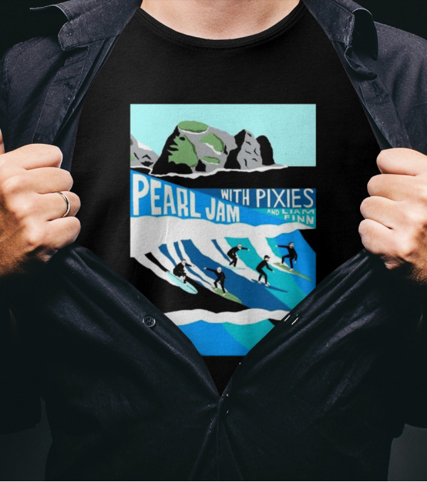 Pearl Jam With Pixies And Liam Finn Surfing Event November 10th 2024 Auckland NZ Go Media Stadium Mt Smart T-Shirt