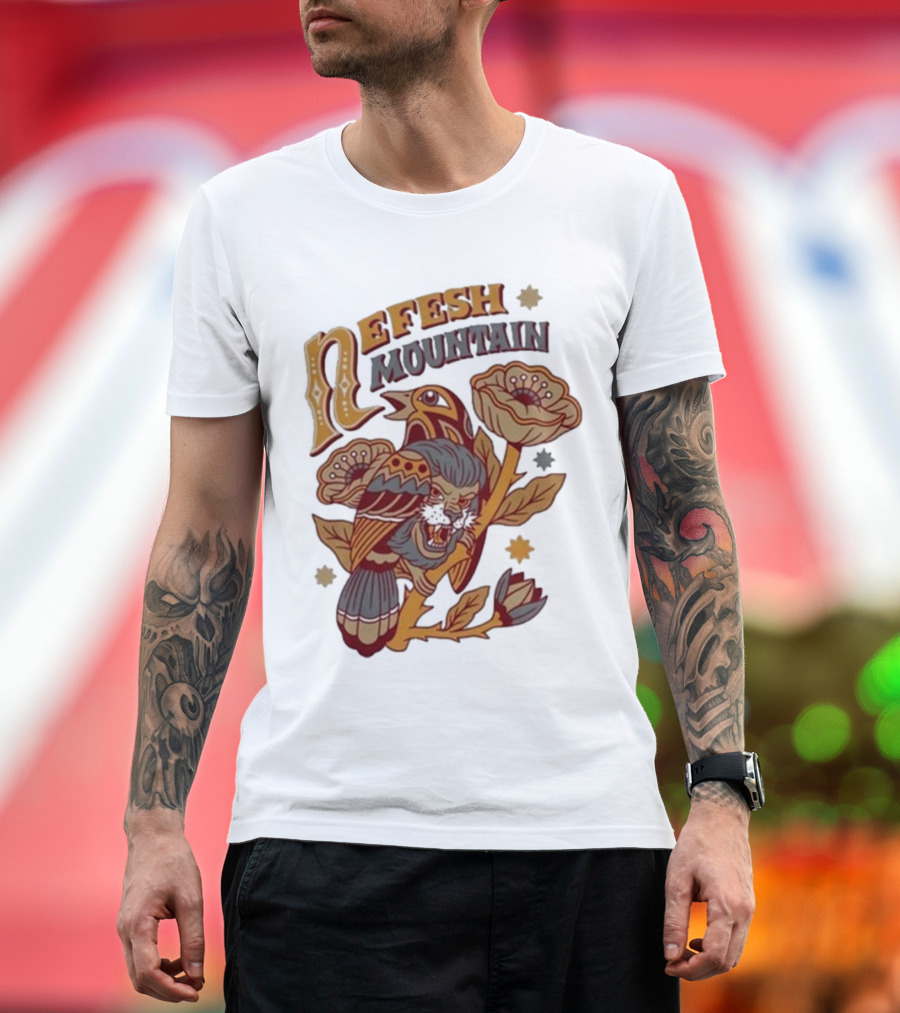 Nefesh Mountain Sparrow Vintage Floral Lion and Bird T-Shirt