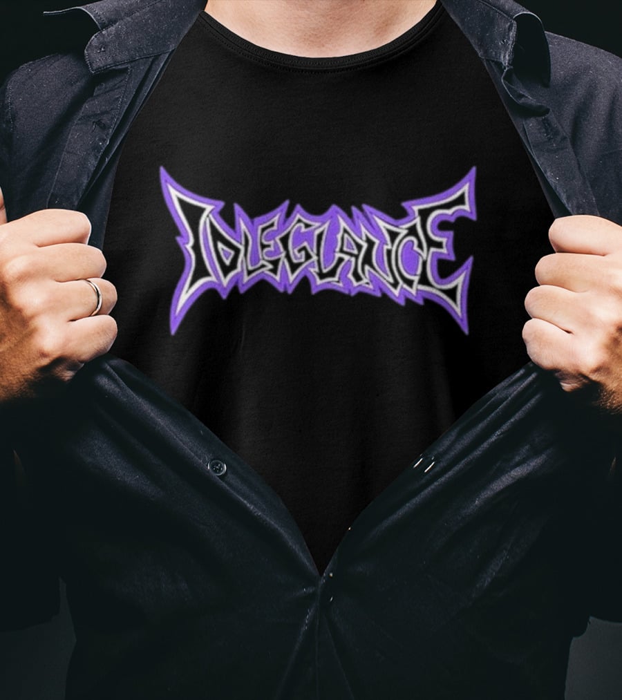 Idleglance Purple Gothic Text T-Shirt