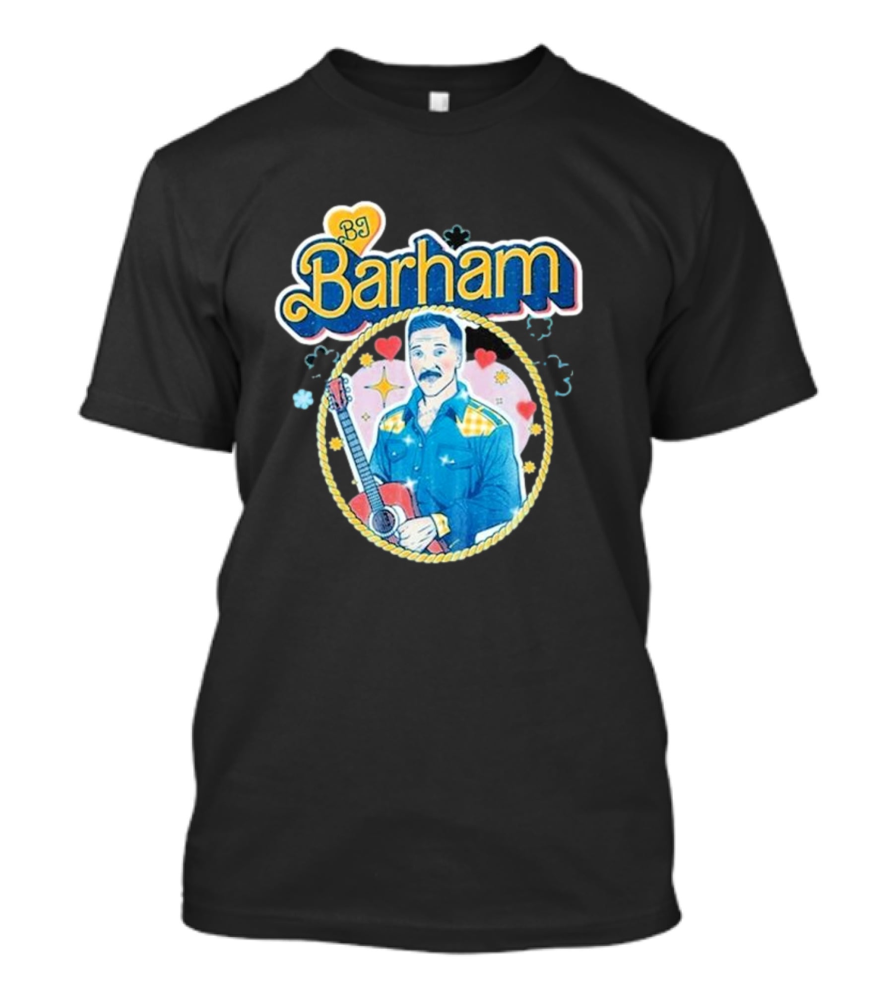 BJ Barham American Aquarium Barbie Heart Guitar Retro T-Shirt