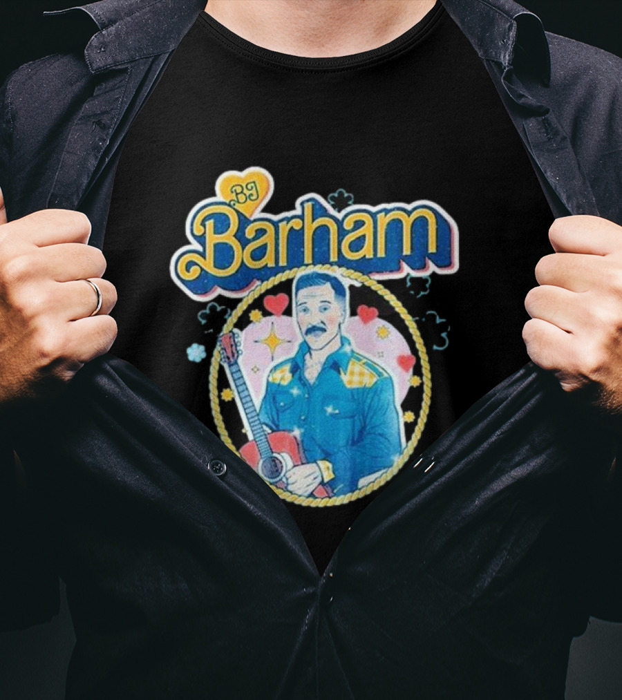 BJ Barham American Aquarium Barbie Heart Guitar Retro T-Shirt