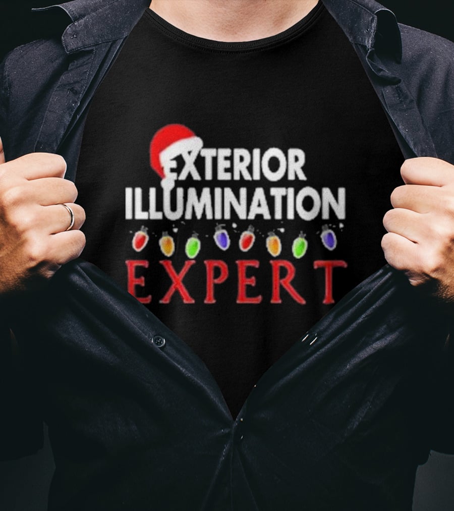 Exterior Illumination Expert Christmas Light Decorator Santa Hat Lights T-Shirt