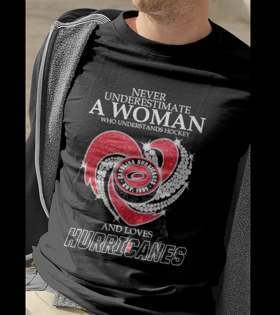 Never Underestimate A Woman Who Understands Hockey And Loves Carolina Hurricanes Est. 1997 T-Shirt