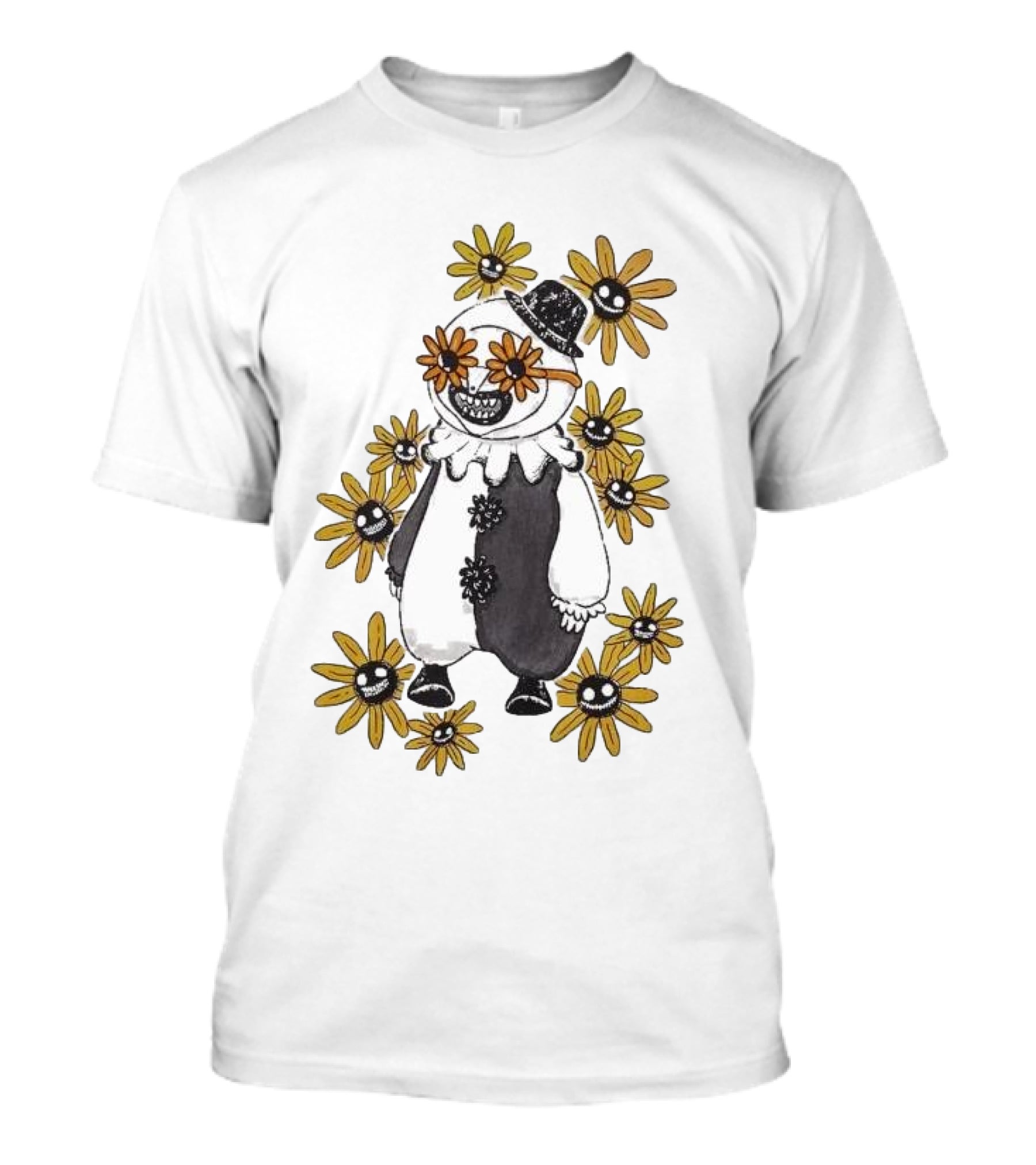 Terrifier 2 Chibi Art The Clown With Smiling Flowers T-Shirt