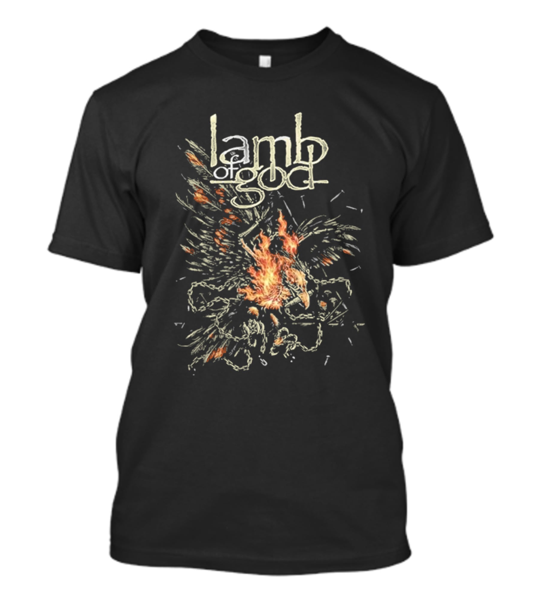 Lamb Of God Flaming Phoenix With Chains T-Shirt