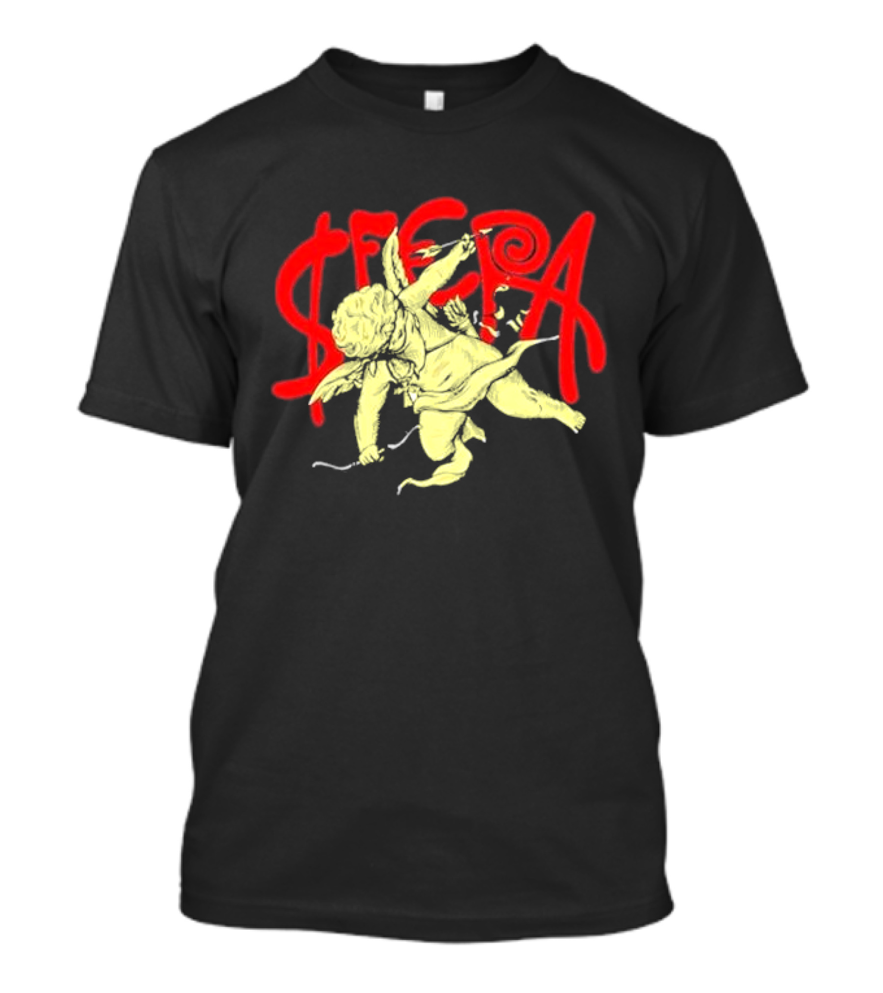 Sfera Ebbasta Cupido Cherub Red Lettering T-Shirt