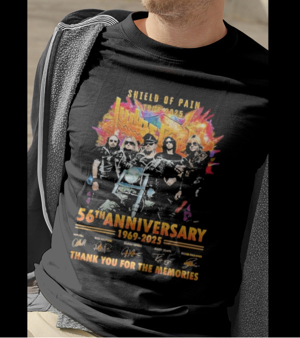 Shield Of Pain Tour 2025 Judas Priest 56th Anniversary 1969-2025 Thank You For The Memories T-Shirt