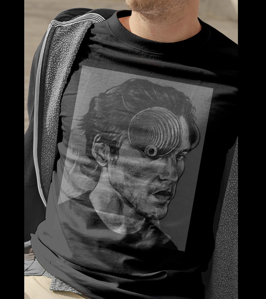 Ceo Of Jermart Jerma Uzumaki Manga Style Portrait Optical Illusion T-Shirt