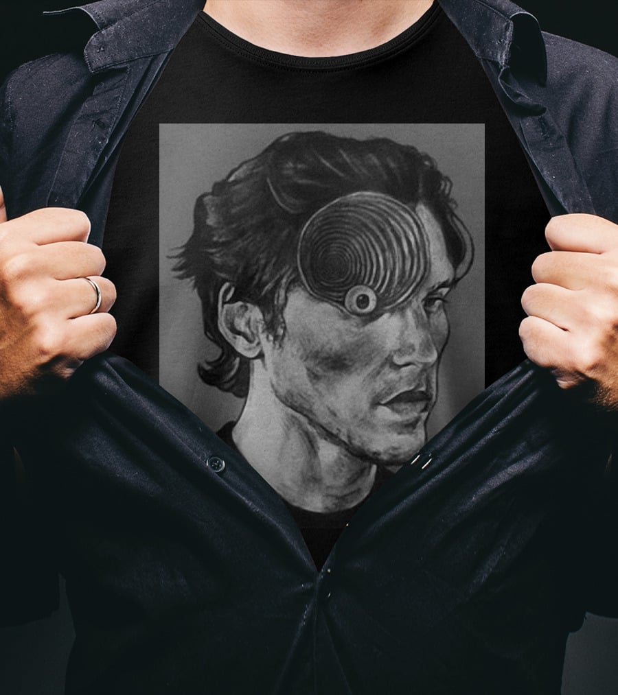Ceo Of Jermart Jerma Uzumaki Manga Style Portrait Optical Illusion T-Shirt