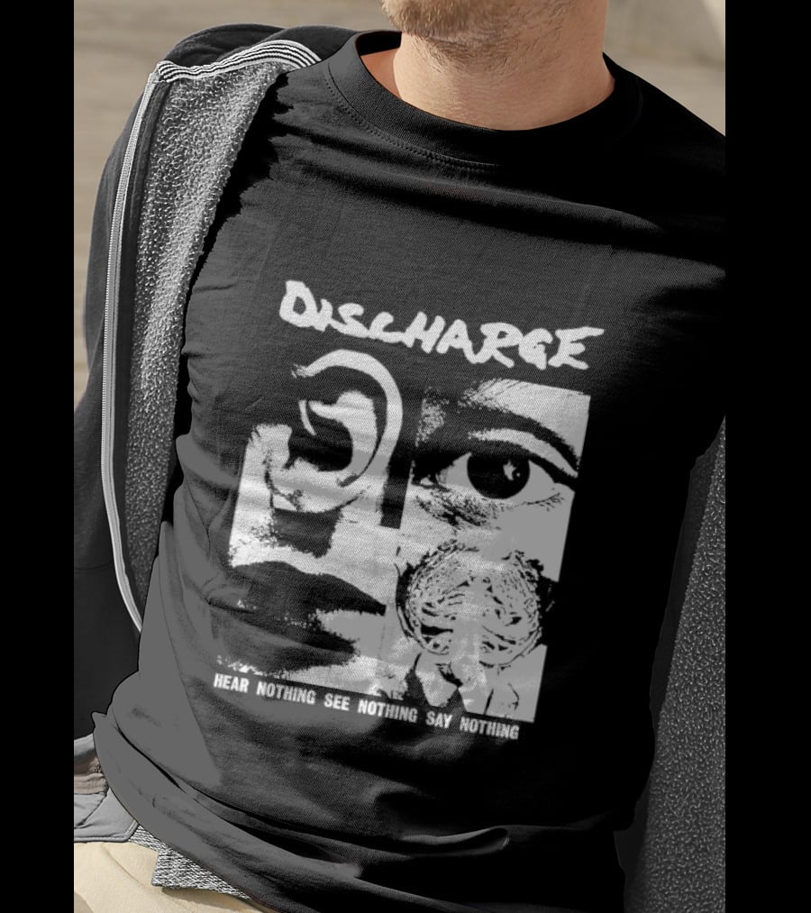 Discharge Hear Nothing See Nothing Say Nothing Band Iconic T-Shirt