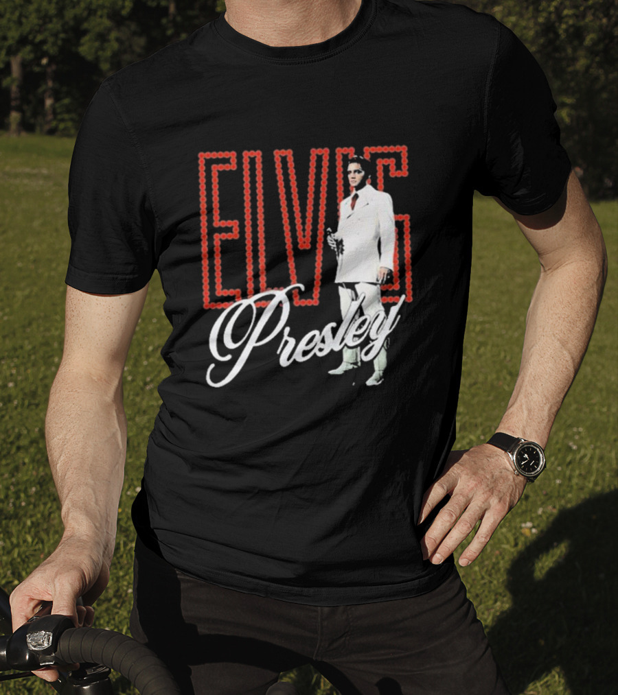 Elvis Presley White Suit Retro Lights T-Shirt