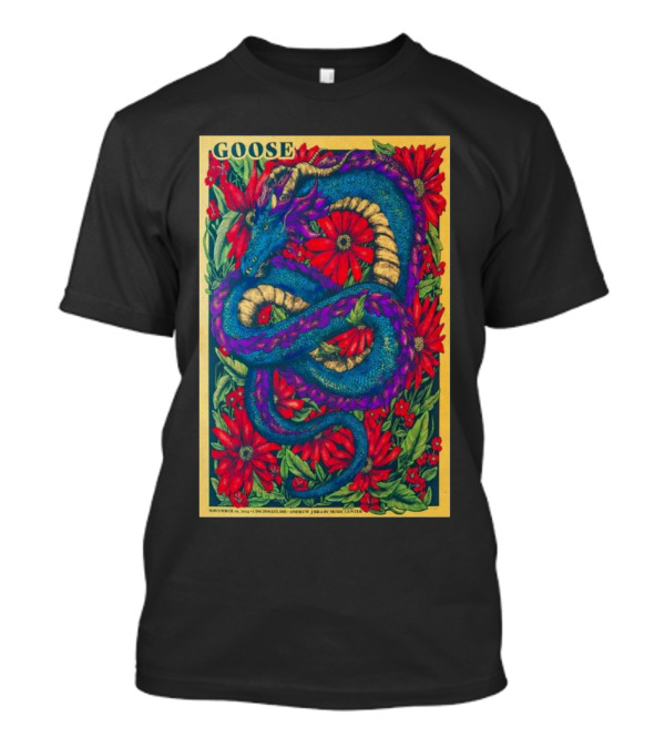 Goose Tour At Andrew J Brady Music Center Cincinnati OH Nov 10 2024 With Purple Dragon And Red Flowers T-Shirt