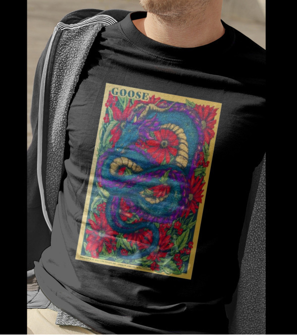 Goose Tour At Andrew J Brady Music Center Cincinnati OH Nov 10 2024 With Purple Dragon And Red Flowers T-Shirt