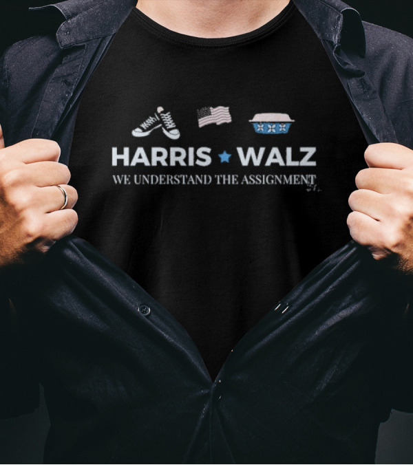Harris Walz We Understand The Assignment Sneakers Flag Pie Icon Minnesota For Kamala T-Shirt