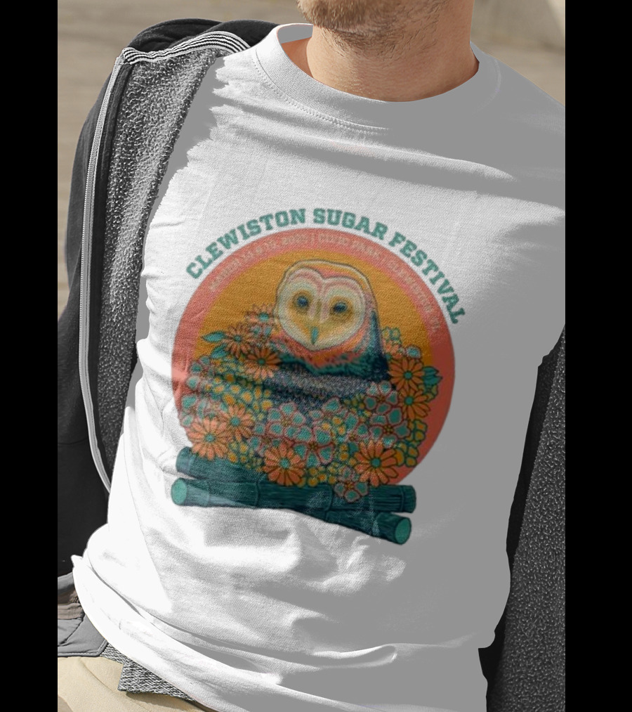 Clewiston Sugar Festival March 14-15 2025 Civic Park Clewiston FL Owl And Flowers T-Shirt