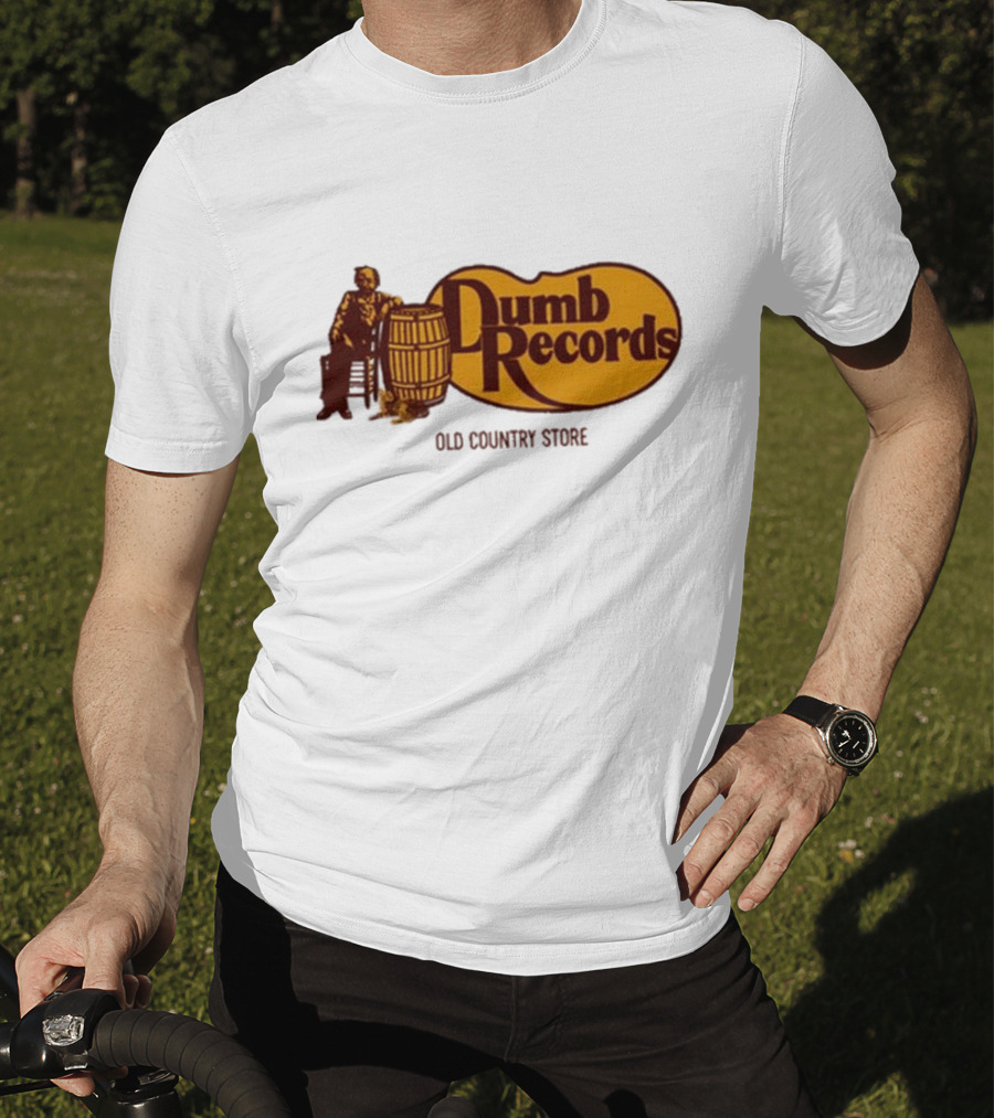 Dumb Records Old Country Store Barrel And Seated Figure T-Shirt