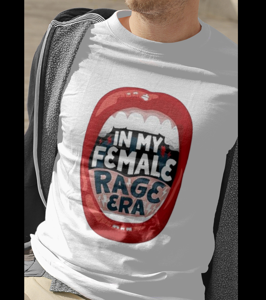 The Reswiftance In My Female Rage Era Red Lips Bold Typography T-Shirt