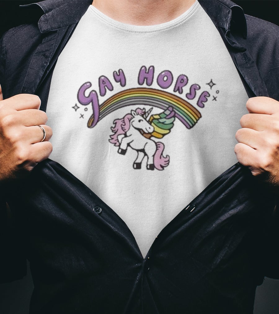 Gay Horse Unicorn Rainbow T-Shirt