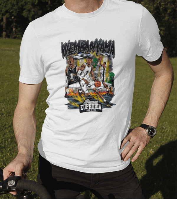 Wembanyama Planet Euphoria 1950-2024 Basketball Cosmic Adventure T-Shirt