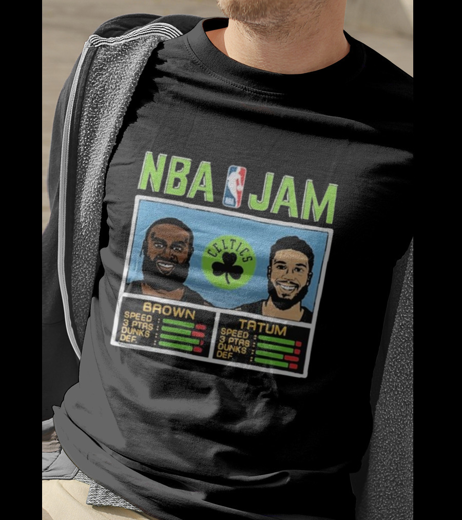 Nba Jam Celtics Brown Tatum Stats T-Shirt