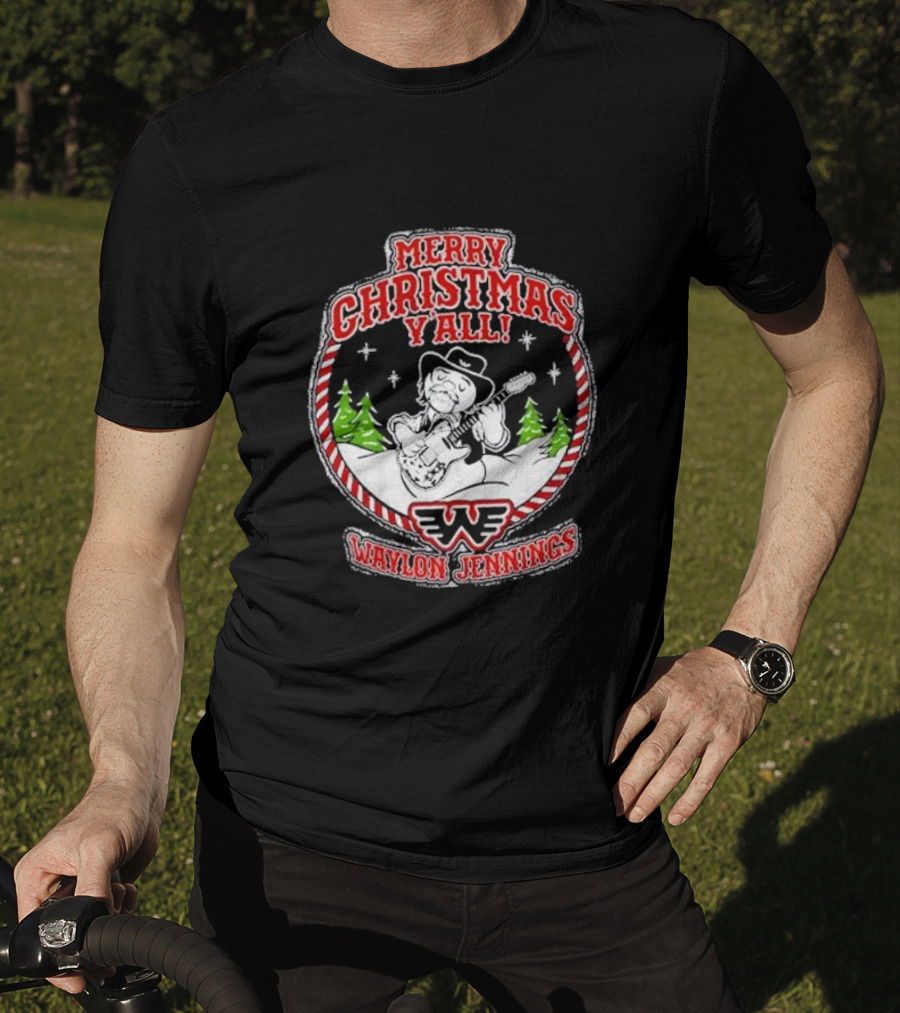 Merry Christmas Y'all Waylon Jennings T-Shirt