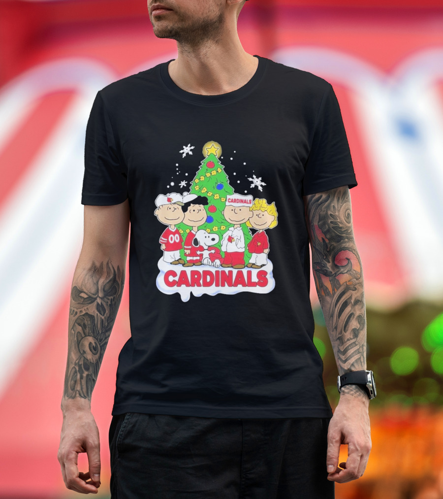 Arizona Cardinals Snoopy Christmas Peanuts Characters Cardinals Fans T-Shirt