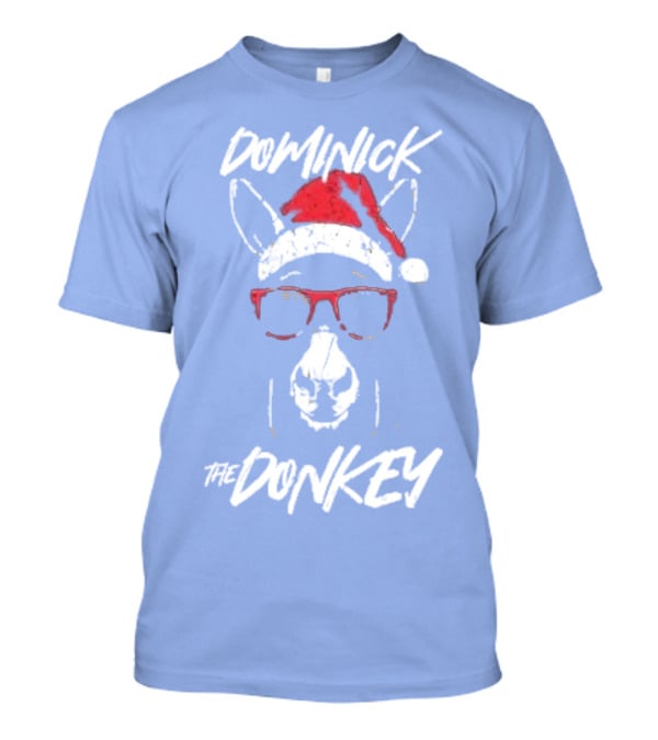Dominick The Donkey Santa Hat Christmas Holiday T-Shirt