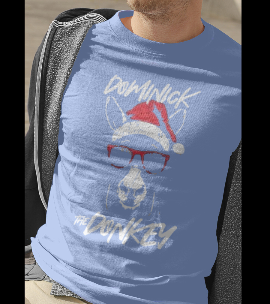 Dominick The Donkey Santa Hat Christmas Holiday T-Shirt
