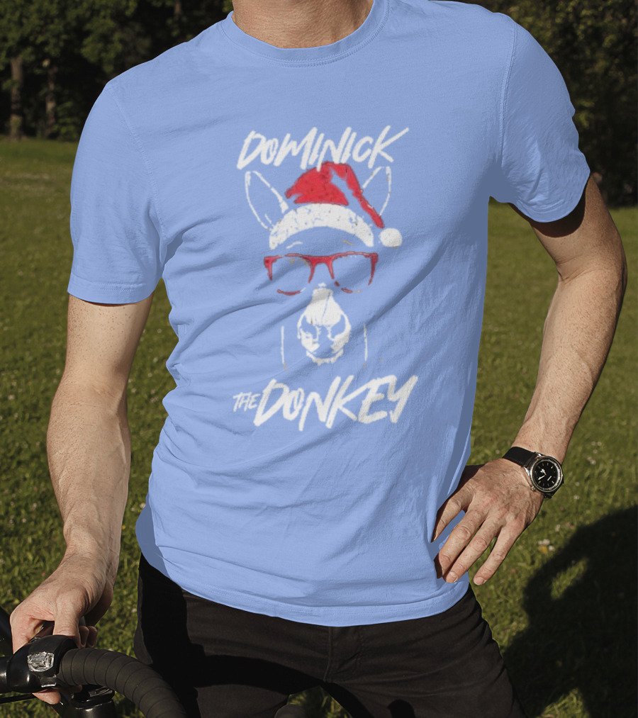Dominick The Donkey Santa Hat Christmas Holiday T-Shirt