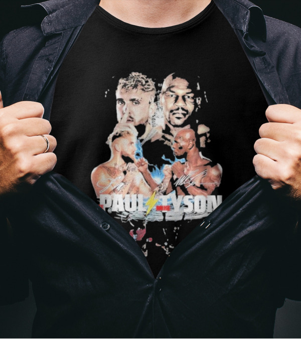 Jake Paul Mike Tyson Signature Lightning Faceoff Collaboration T-Shirt