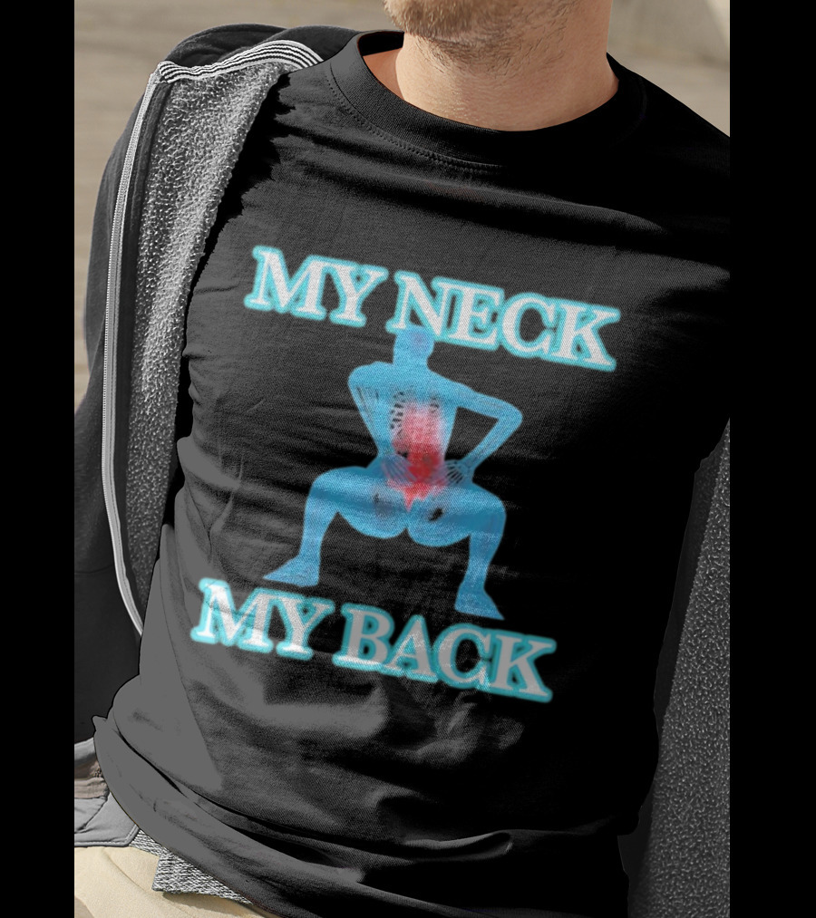 MY NECK MY BACK Skeleton Squatting With Lumbar Highlight T-Shirt