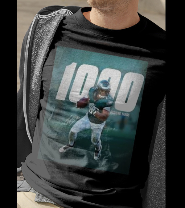 1000 Rushing Yards Football Player Signature T-Shirt