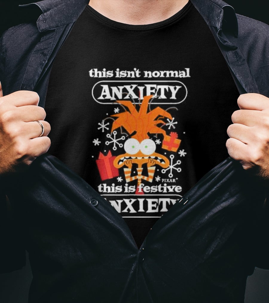 Inside Out Pixar This Isn’t Normal Anxiety This Is Festive Christmas T-Shirt