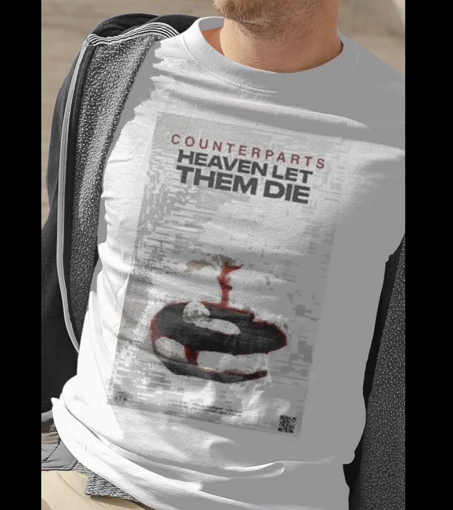 Counterparts Heaven Let Them Die EP Cover Glitch Effect Blood T-Shirt