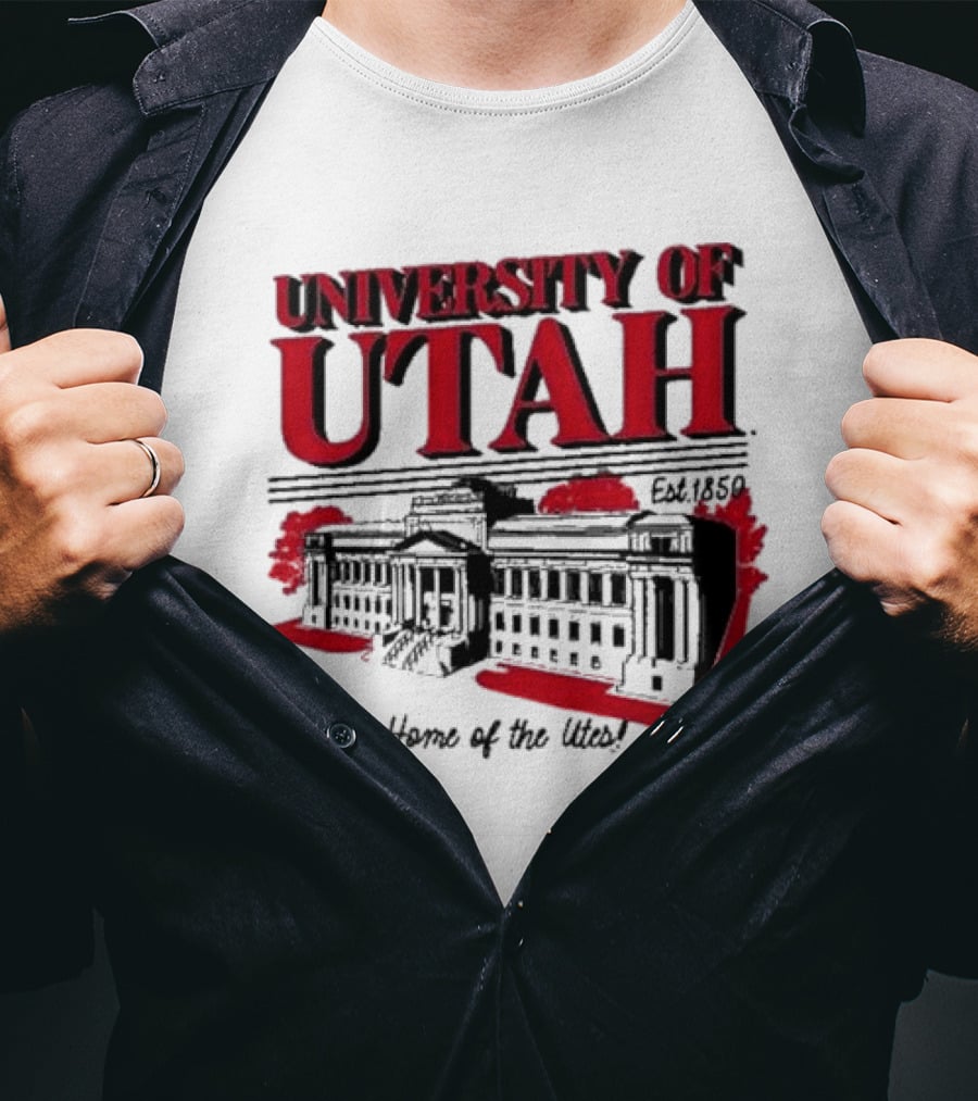 University Of Utah Home Of The Utes Est. 1850 Vintage Building T-Shirt
