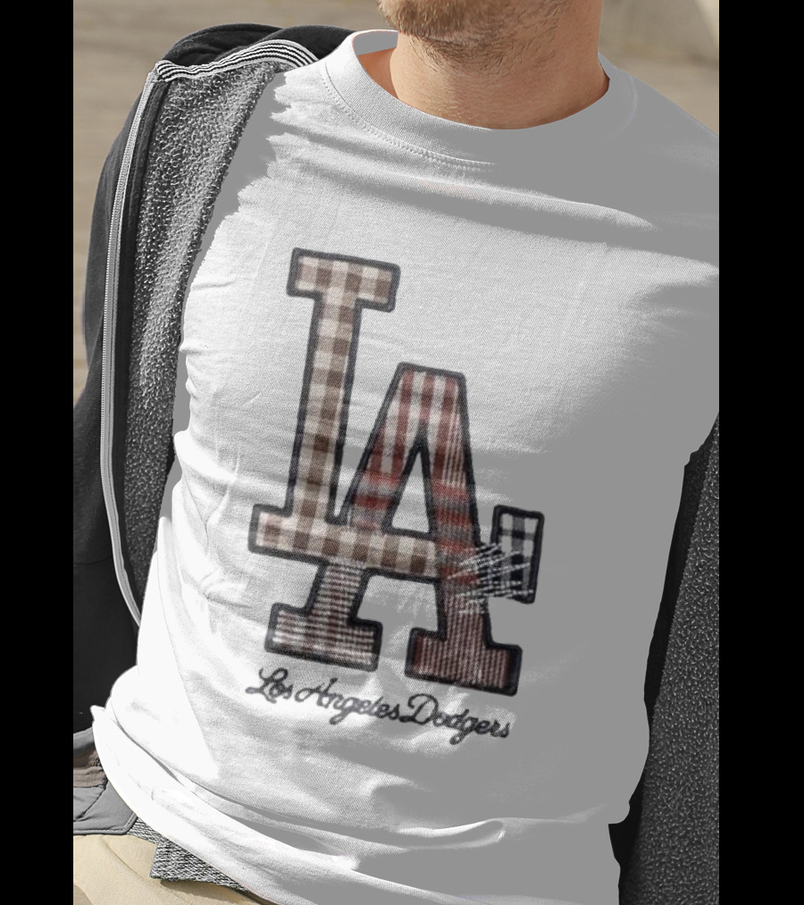 Los Angeles Dodgers Preppy Plaid LA T-Shirt