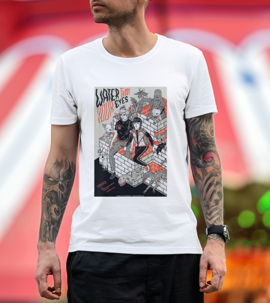 Water From Your Eyes Concert Poster Nov 15 2024 Autodromo Hermanos Rodriguez Mexico City Capital Corona T-Shirt